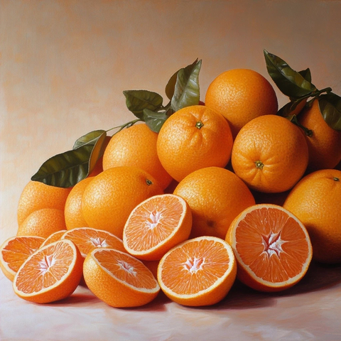 橙子与柑橘切片堆叠