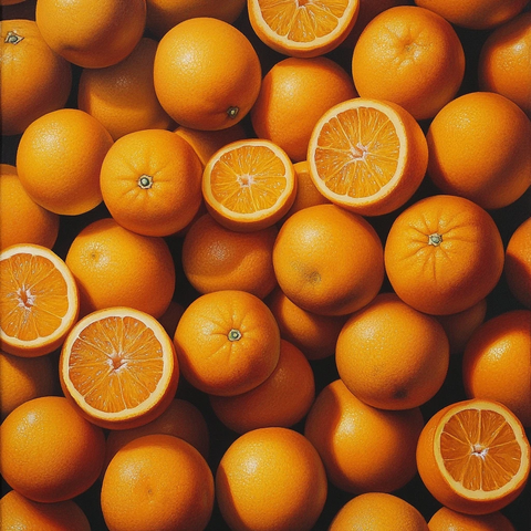 新鲜橙子切片摆盘