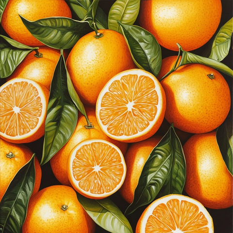 新鲜橙子切片展示