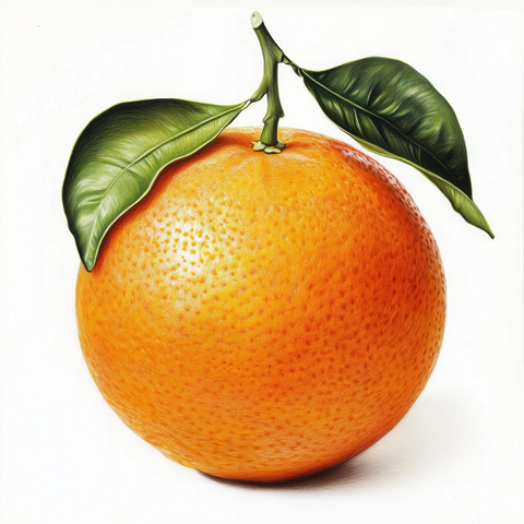 橙子静物彩色铅笔画