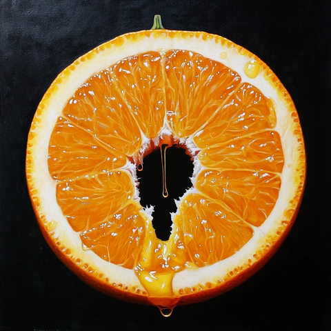 半切橙子中心大洞滴汁