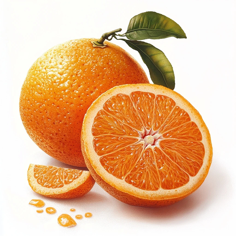 整个未剥皮橙子