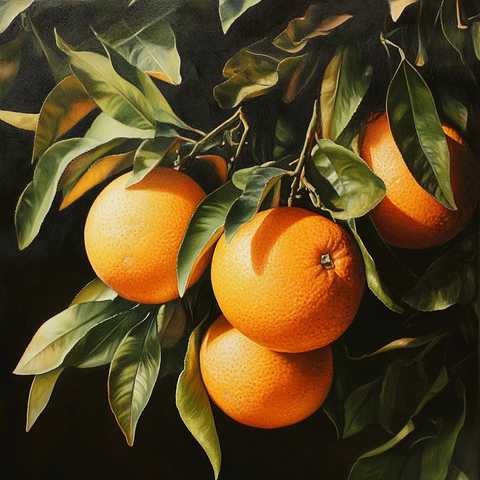 橙子树上的薄皮高甜橙