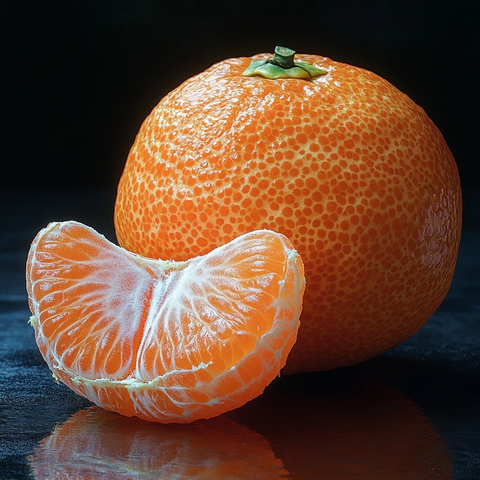 剥皮柑橘与完整柑橘