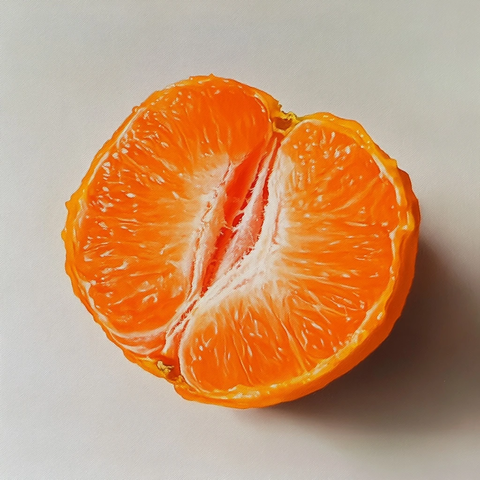 白底上的新鲜柑橘