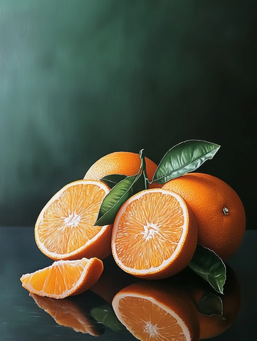 橙子切片摆放果盘