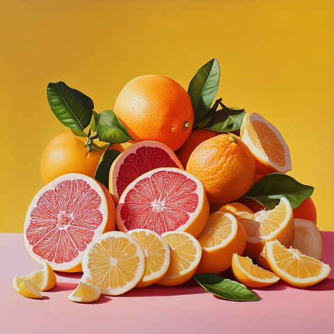 柑橘水果超现实组合