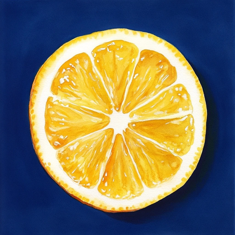 切片柠檬水彩插画