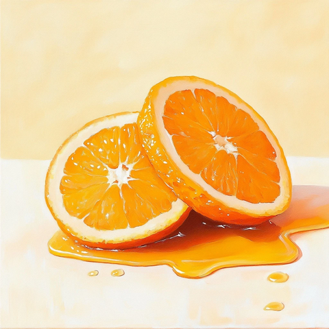 焦糖橙片与负空间构图