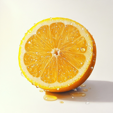 柠檬水滴白底静物