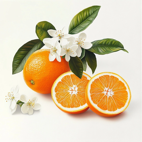 橙子花与切片橙子