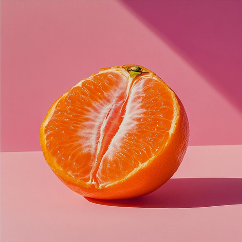 粉红背景上的柑橘