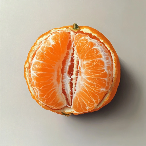 完美柑橘摆放在白色背景