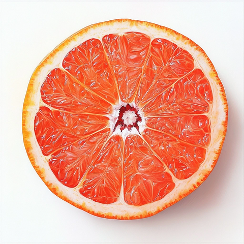 切开葡萄柚展示果肉