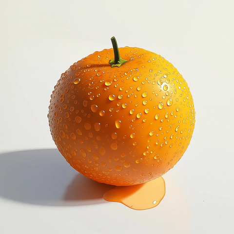 橙子水滴白色背景