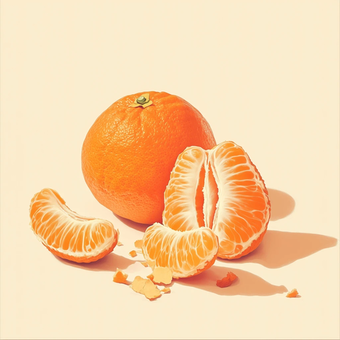 剥皮柑橘与散落果瓣