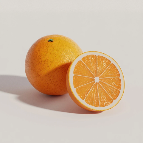 橙子整体与切半展示