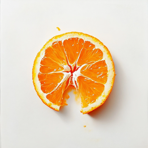 新鲜橙子白色背景