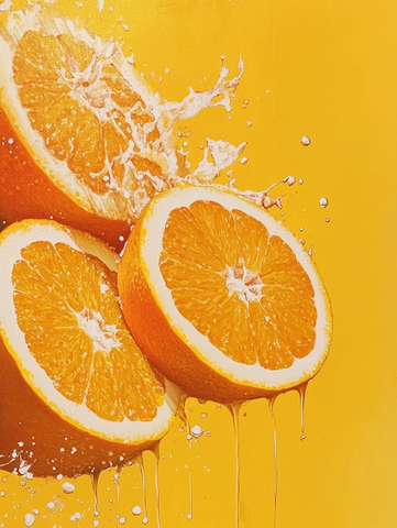 橙子果汁流淌空旷右侧