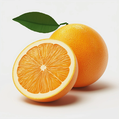橙子与半橙切片