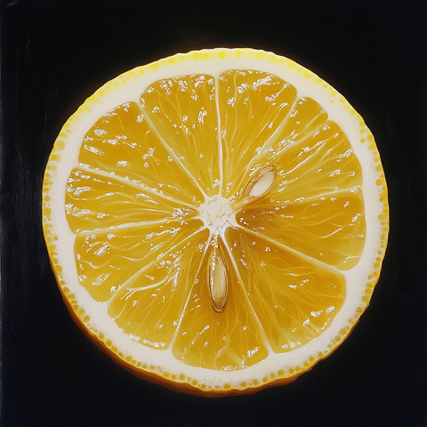 柠檬切片特写汁水丰盈