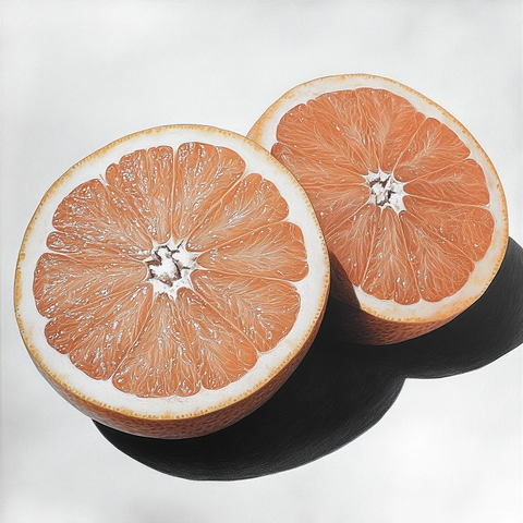 黑白简约葡萄柚插画