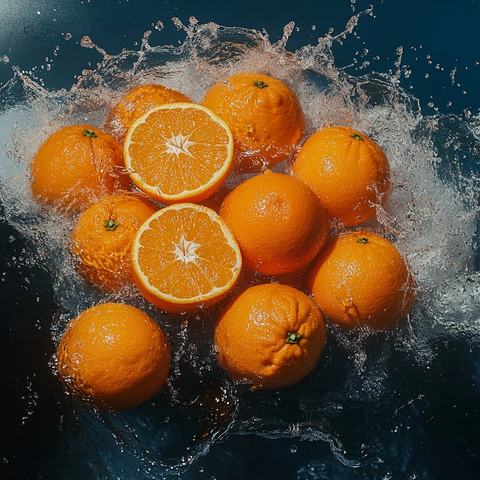 切开橙子静物摄影