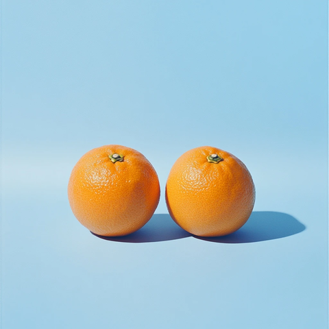 一对扁平风陈皮柑