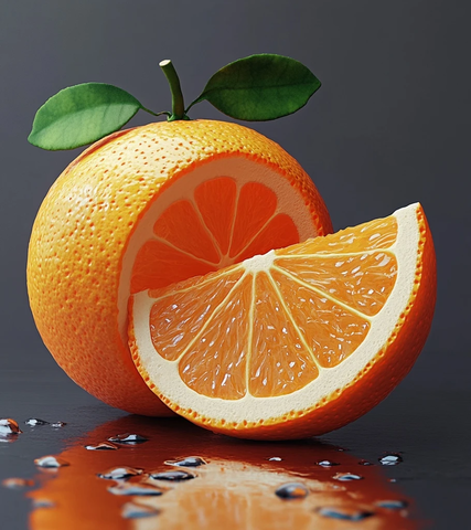 橙子切片暗灰背景