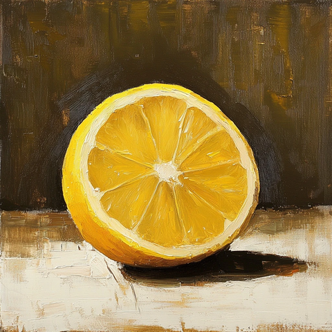柠檬油画细节绘制