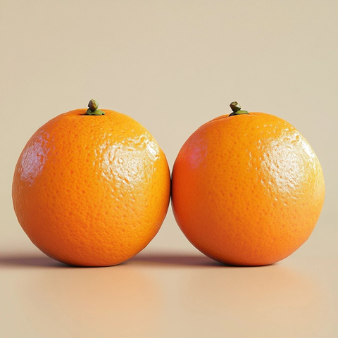 紧挨着的两个大橙子