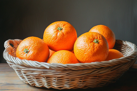 五橙篮中光影交织