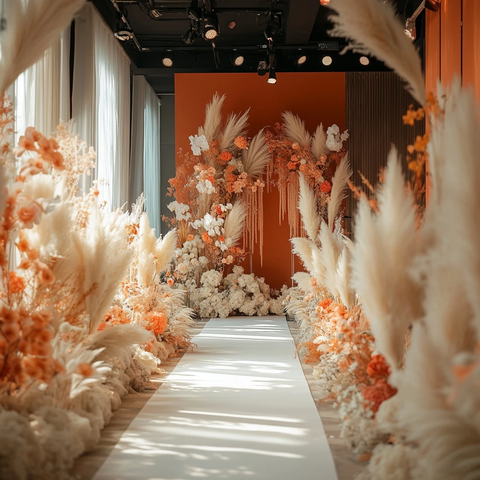 婚礼装饰与白地毯