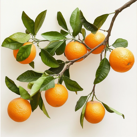 橙树枝头挂满橙子
