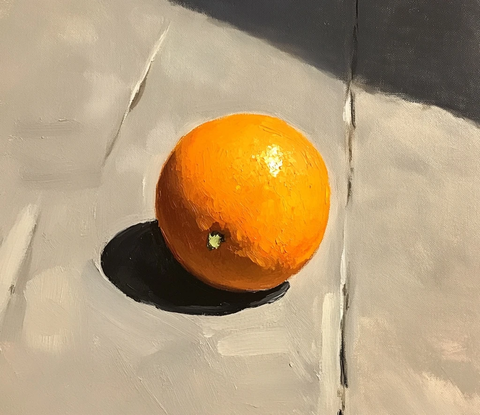 橙子地面油画