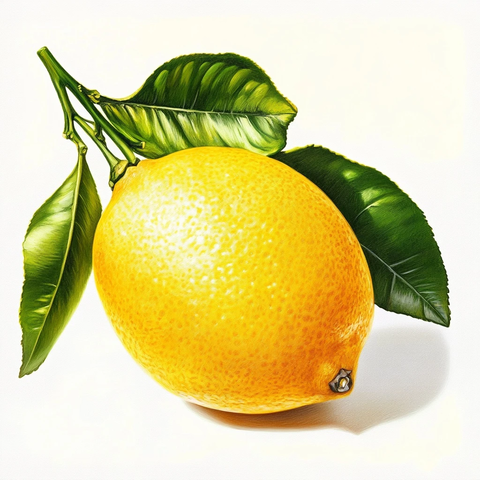 柠檬静物超写实插画