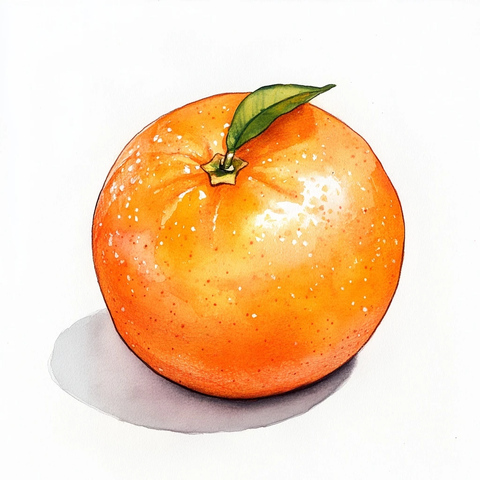 橙子水彩画铅笔线稿