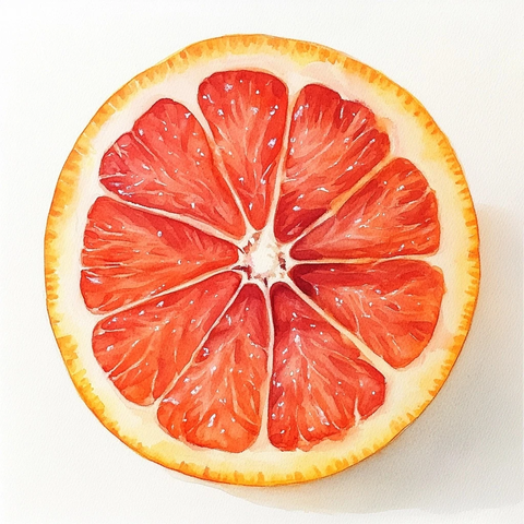 白背景上的葡萄柚切片