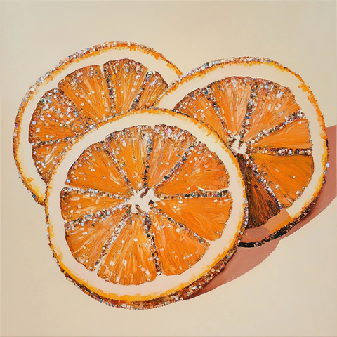 橙片迪斯科球背景图