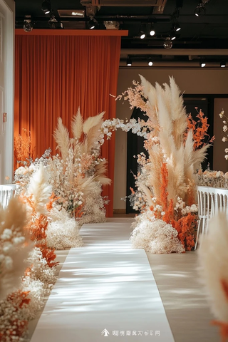 婚礼装饰与白地毯