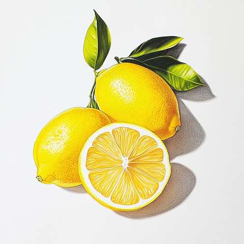 简约柠檬素描白色背景