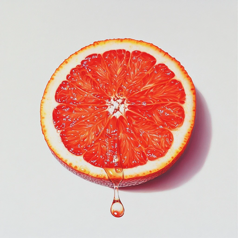 切开葡萄柚滴水数字艺术