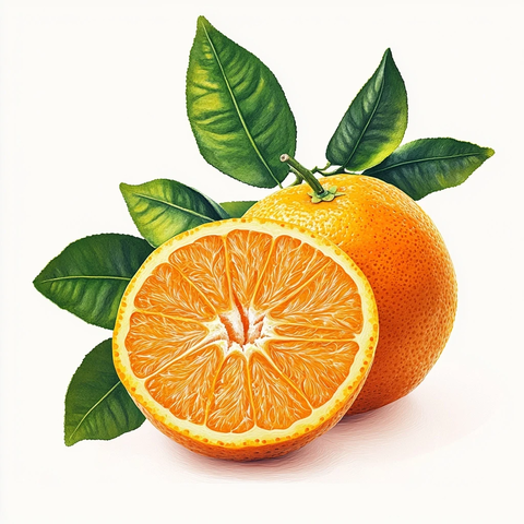 切半橙子展示新鲜果肉