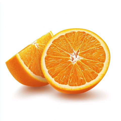 切半橙子白色背景
