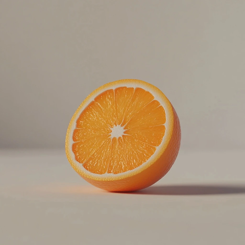 水平拍摄的单个柑橘