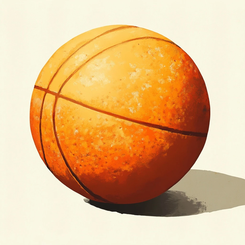 橙色篮球正面插画