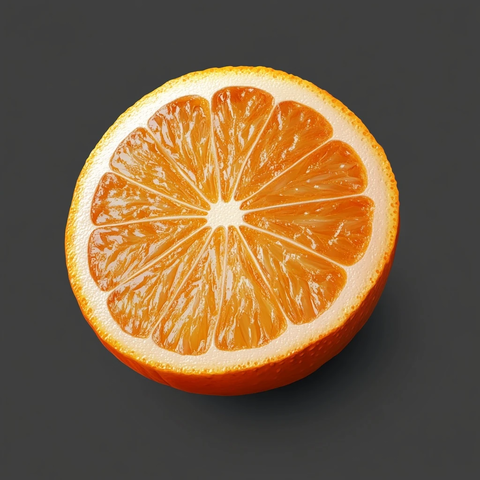 鲜橙切片透明背景