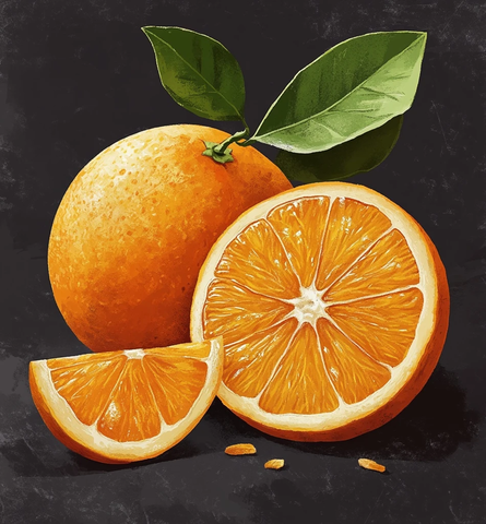 整颗与切片橙子游戏图标