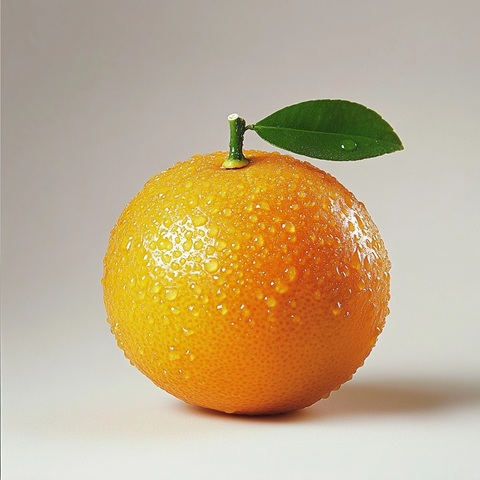 小柑橘水滴表面特写