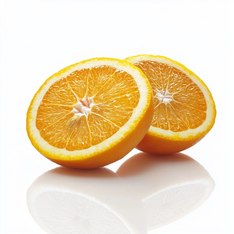 切半橙子白色背景
